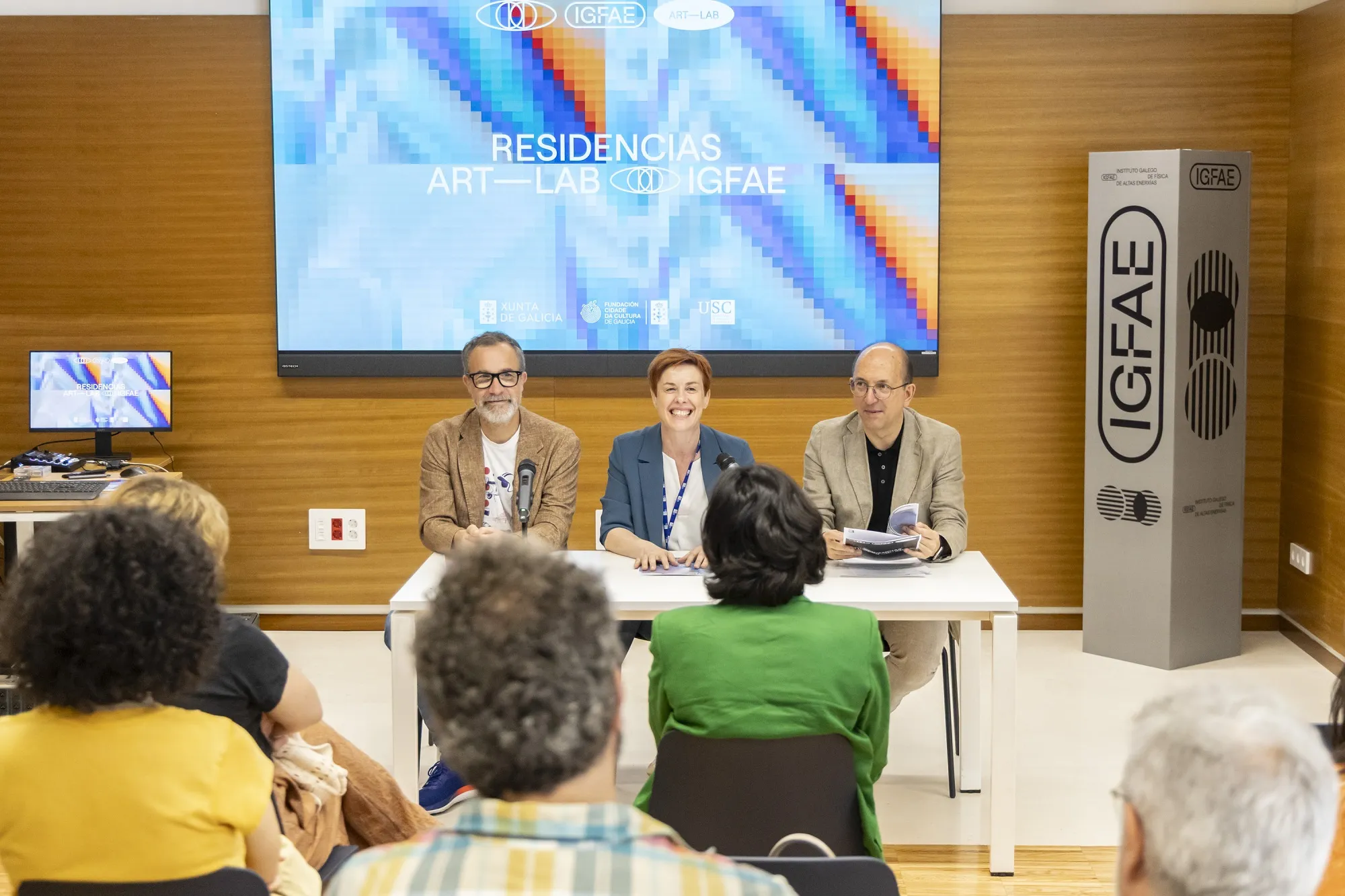 Carlos Salgado, Pilar Murias e Anxo M. Lorenzo, no acto de presentación. Foto: Rocío Cibes / Cidade da Cultura.