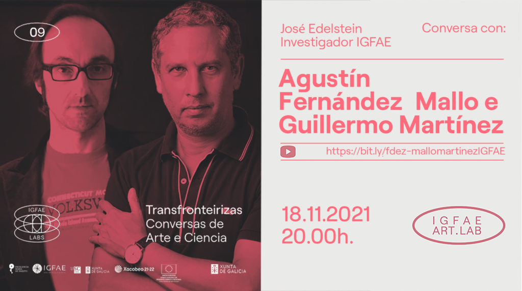 Agustín Fernández Mallo e Guillermo Martínez, mañá en “Transfronteirizas: conversas de arte e ciencia”